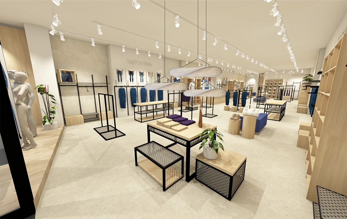 Wizualizacja nowej przestrzeni modowej BigStar w Arkadii